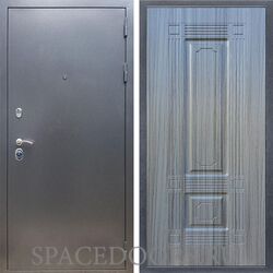 Входная дверь REX 11 Антик серебро ФЛ-2 сандал серый 16 мм