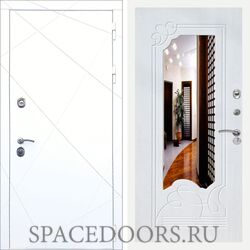 Входная дверь REX 13 Силк сноу ФЛЗ-147 Белый ясень