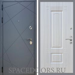 Входная дверь REX 13 Силк Титан ФЛ-2 Сандал белый