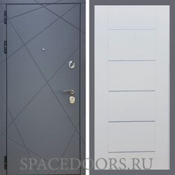 Входная дверь REX 13 Силк Титан B03 молдинги белый ясень