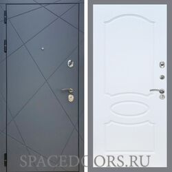 Входная дверь REX 13 Силк Титан ФЛ-128 белый ясень