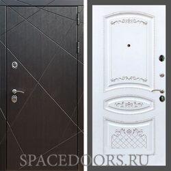 Входная дверь REX 13 Венге ФЛ-317 белая патина серебро