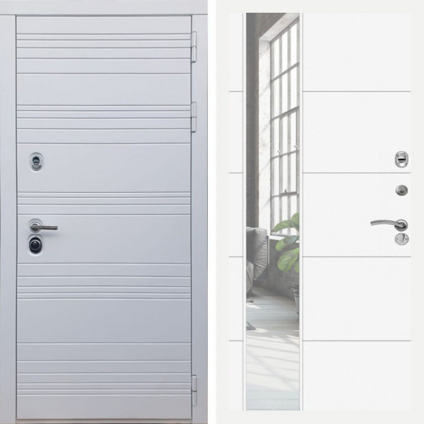 Входная дверь REX 14 Силк сноу ЛФЛС-19 Силк сноу