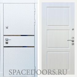 Входная дверь REX 15 Белая шагрень ФЛ-3 Лиственница