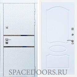 Входная дверь REX 15 Белая шагрень ФЛ-128 Силк сноу