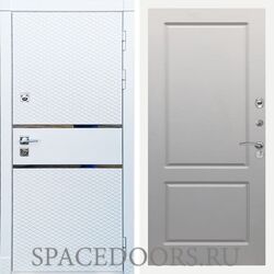 Входная дверь REX 15 Белая шагрень ФЛ-117 софт грей