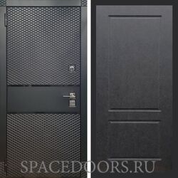 Входная дверь REX 15 Чешуя Черный Кварц фл-117 штукатурка графит