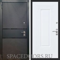 Входная дверь REX 15 Чешуя Черный Кварц ФЛ-4 Силк сноу
