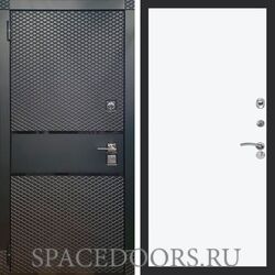 Входная дверь REX 15 Чешуя Черный Кварц Гладкая силк сноу