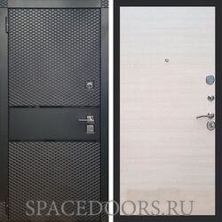 Входная дверь REX 15 Чешуя Черный Кварц гладкая акация светлая