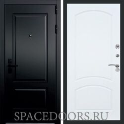 Входная дверь REX 17 Черный кварц ФЛ-126 Белый ясень