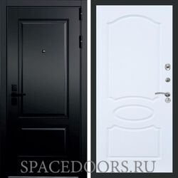 Входная дверь REX 17 Черный кварц ФЛ-128 Силк сноу
