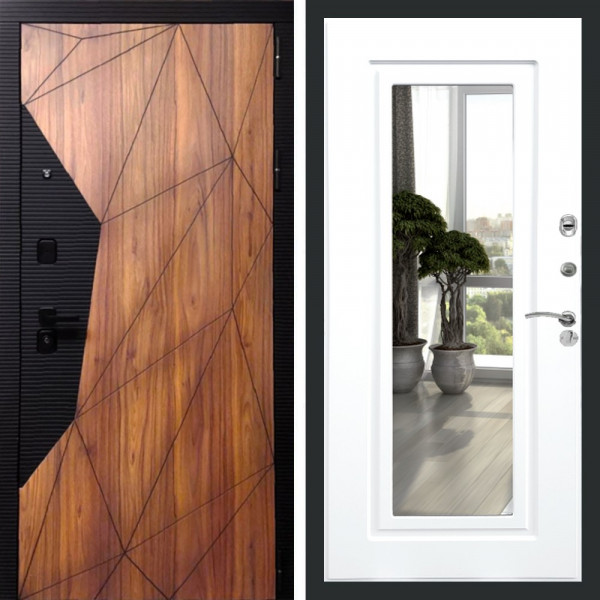 Входная дверь REX 18 Орех каньон ФЛЗ-120 Сандал светлый