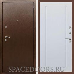 Входная дверь REX 1А Медный антик ФЛ-68 Белый ясень