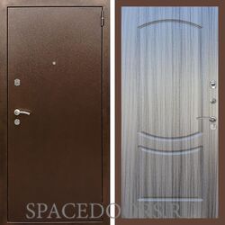 Входная дверь REX 1А Медный антик ФЛ-123 Сандал серый