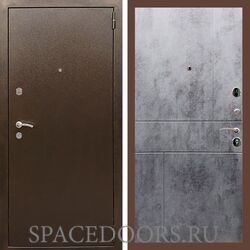 Входная дверь REX 1А Медный антик ФЛ-290 бетон темный