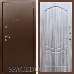 Входная дверь REX 1А Медный антик ФЛ-130 Сандал серый