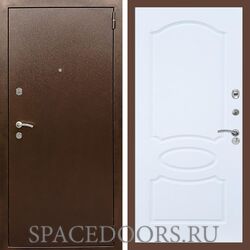 Входная дверь REX 1А Медный антик ФЛ-128 Силк сноу