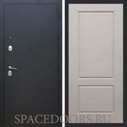 Входная дверь REX 1А Муар Чёрный ФЛ-117 софт грей