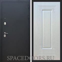 Входная дверь REX 1А Муар Чёрный фл-4 ясень белый