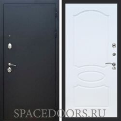 Входная дверь REX 1А Муар Чёрный ФЛ-128 белый ясень