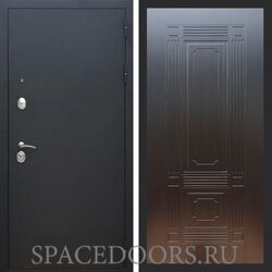 Входная дверь REX 1А Муар Чёрный фл-2 венге 6 мм