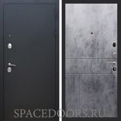 Входная дверь REX 1А Муар Чёрный ФЛ-290 бетон темный