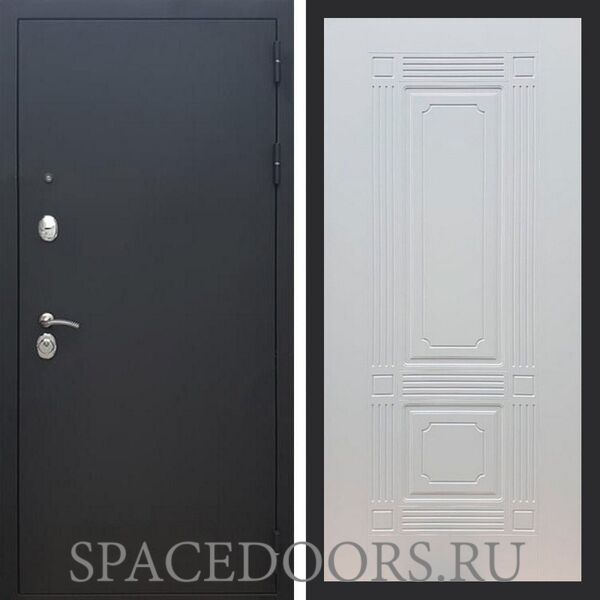 Входная дверь REX 1А Муар Чёрный фл-2 ясень белый 6 мм