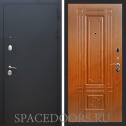 Входная дверь REX 1А Муар Чёрный фл-2 мореная береза 16мм