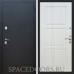 Входная дверь REX 1А Муар Чёрный ФЛ-3 Сандал светлый