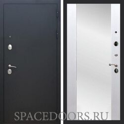 Входная дверь REX 1А Муар Чёрный сб-16 белый ясень