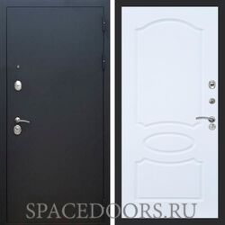 Входная дверь REX 1А Муар Чёрный ФЛ-128 Силк сноу