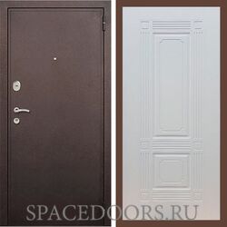Входная дверь REX 2 Медный антик ФЛ-2 ясень белый 6 мм