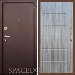 Входная дверь REX 2 Медный антик ФЛ-102 Сандал серый