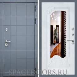 Входная дверь REX 21 Антрацит матовый ФЛЗ-147 Белый ясень