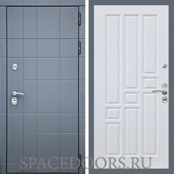 Входная дверь REX 21 Антрацит матовый ФЛ-31 Белый ясень