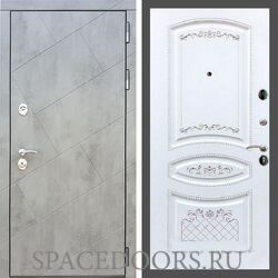 Входная дверь REX 22 Бетон темный ФЛ-317 белая патина серебро