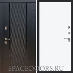 Входная дверь REX 25 Черный кварц Гладкая силк сноу
