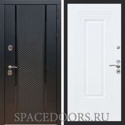 Входная дверь REX 25 Черный кварц ФЛ-4 Силк сноу