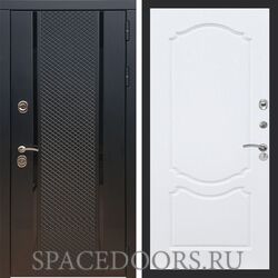 Входная дверь REX 25 Черный кварц ФЛ-130 Белый ясень