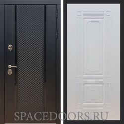 Входная дверь REX 25 Черный кварц ФЛ-2 ясень белый 6 мм