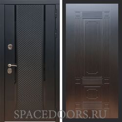 Входная дверь REX 25 Черный кварц ФЛ-2 венге 6 мм