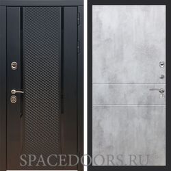 Входная дверь REX 25 Черный кварц ФЛ-290 бетон светлый