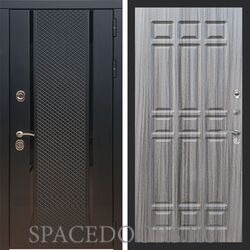 Входная дверь REX 25 Черный кварц ФЛ-33 Сандал серый