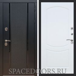 Входная дверь REX 25 Черный кварц ФЛ-123 Белый ясень
