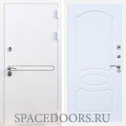 Входная дверь REX 27 Белая шагрень ФЛ-128 Силк сноу