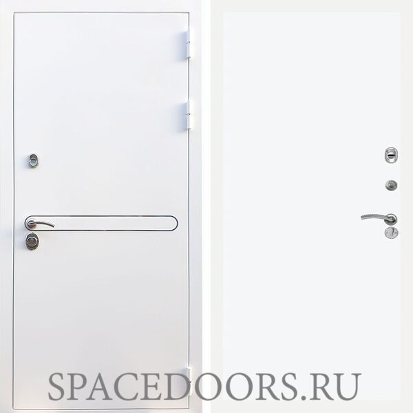 Входная дверь REX 27 Белая шагрень Гладкая силк сноу