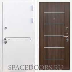 Входная дверь REX 27 Белая шагрень B03 молдинги эковенге