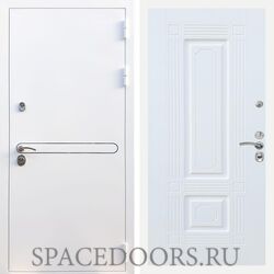 Входная дверь REX 27 Белая шагрень ФЛ-2 Силк сноу