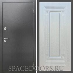 Входная дверь REX 2А Серебро антик ФЛ-4 ясень белый